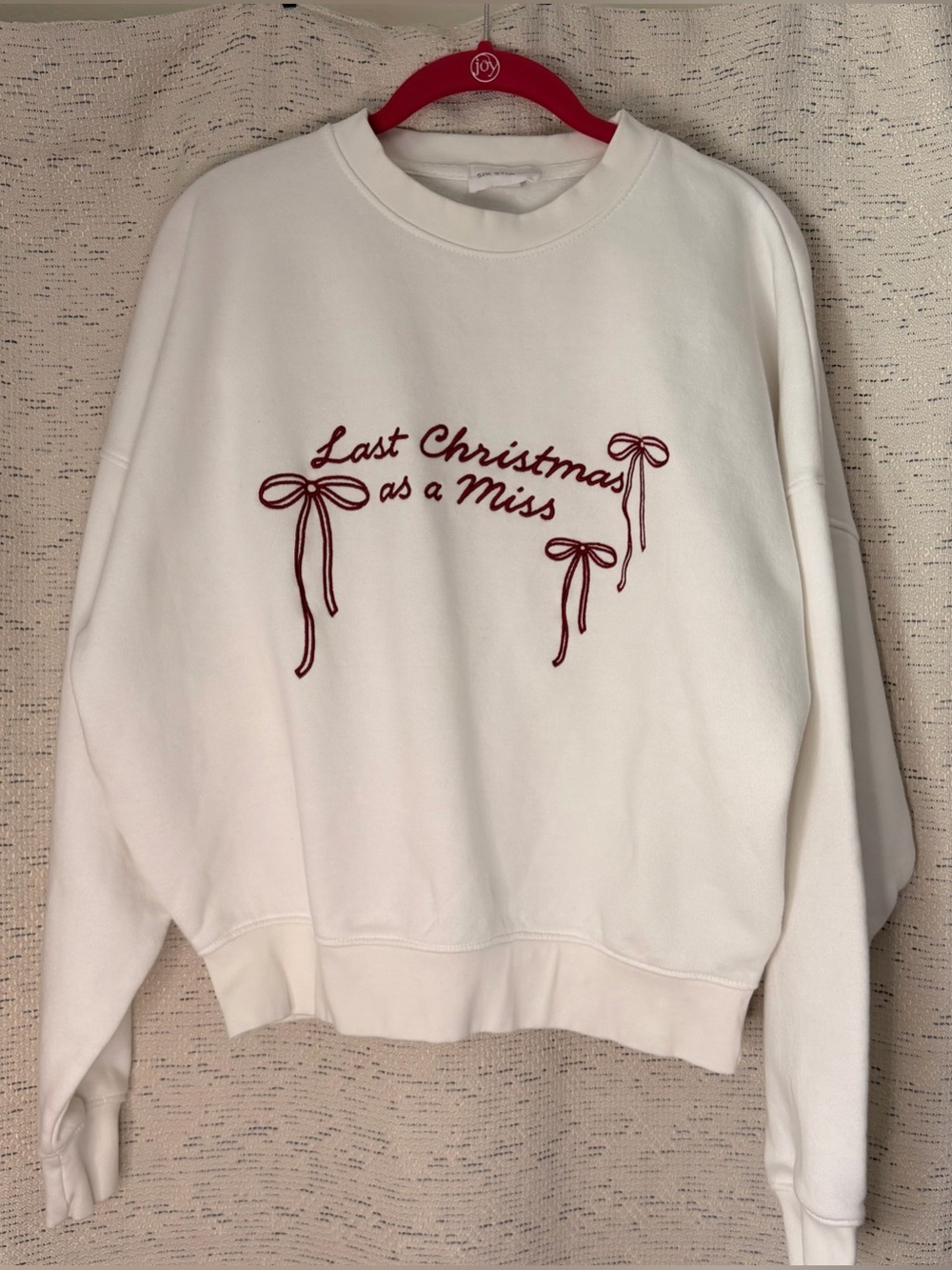 Six Stories White 'Last Christmas as a Miss' Graphic Sweatshirt Size M